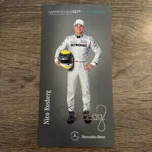 Nico Rosberg Printed Auto 2011 Mercedes GP Limited Long Card RARE Item